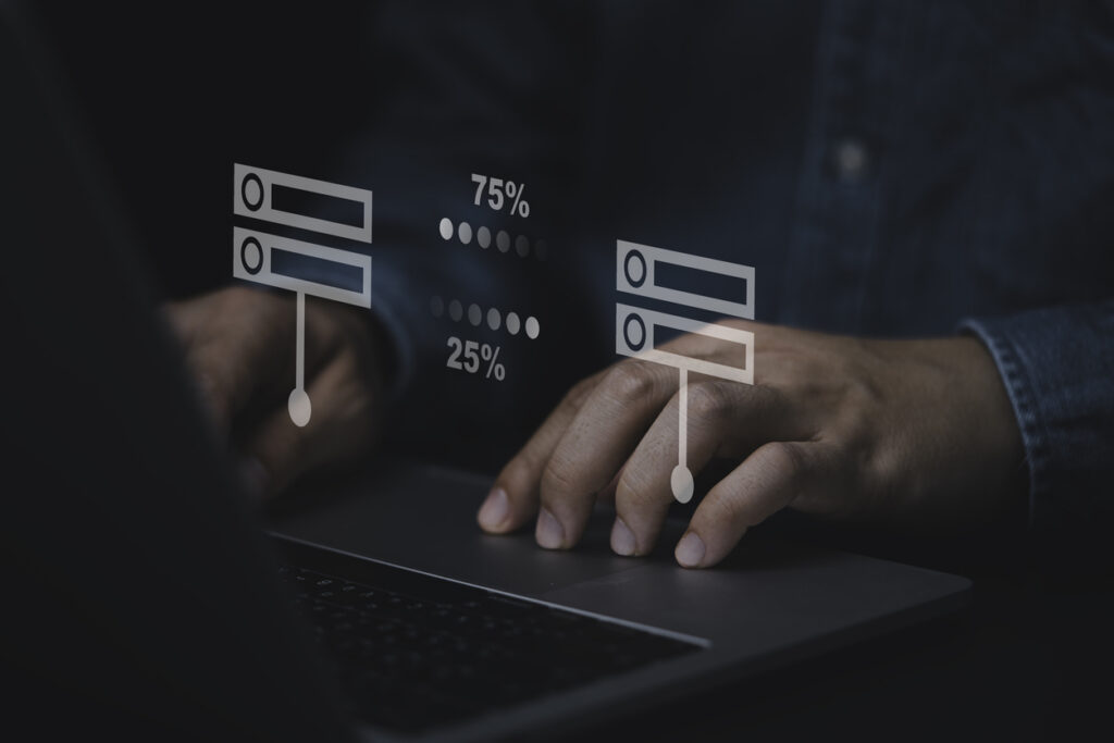 Data Migratie twee data punten en procenten tonen hoeveel data gemigreerd is.