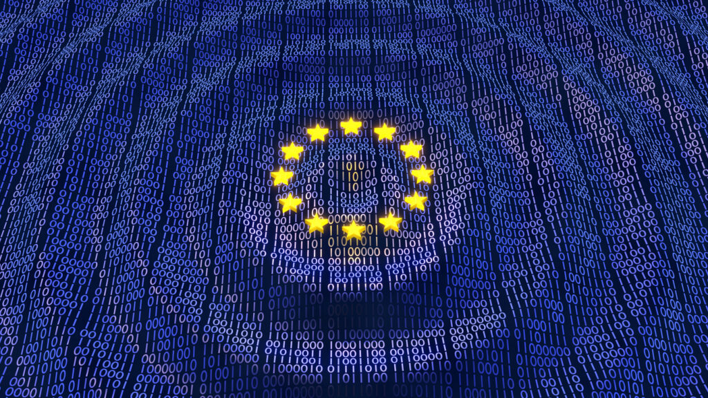 AVG en GDPR realtime data vlag van europa en data erdoorheen